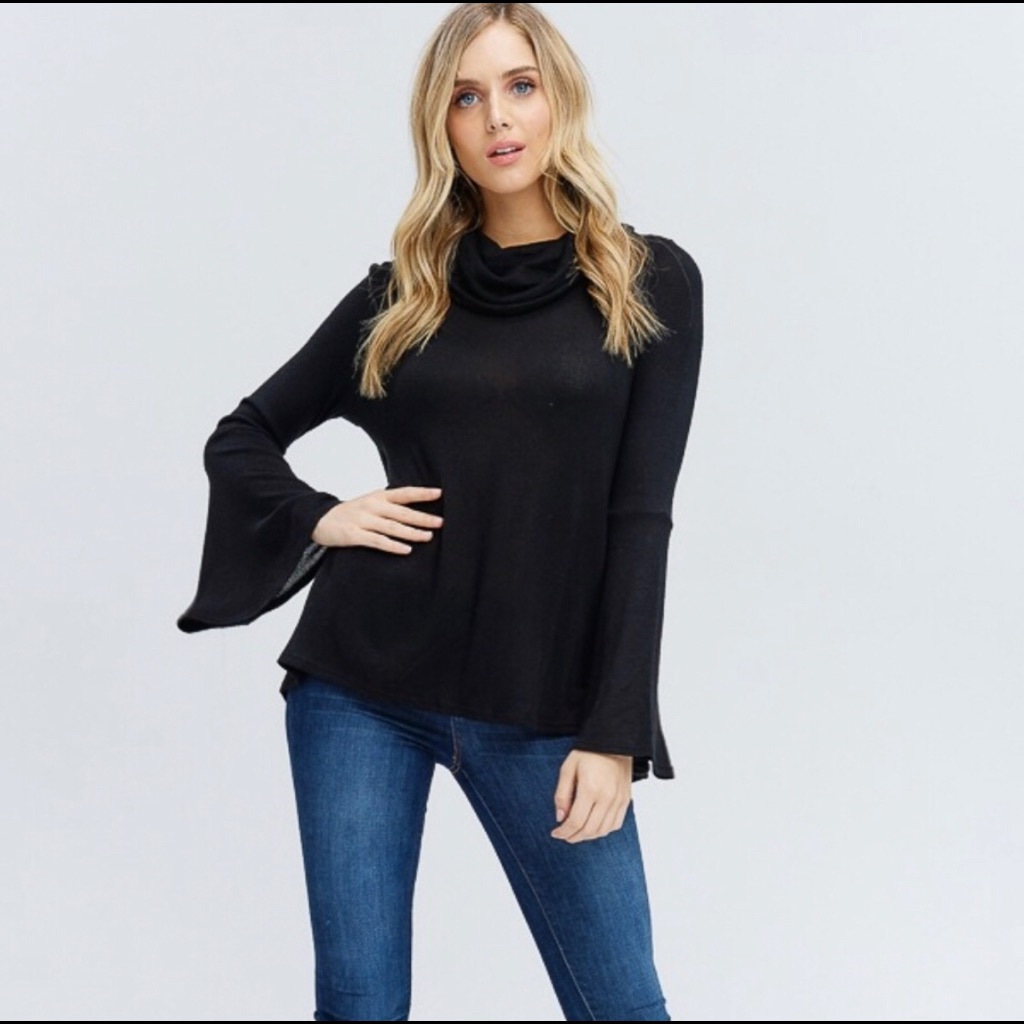 Cowl Neck Top Split Back